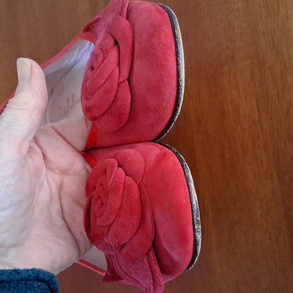 Pretty Ballerinas Red Suede Ballet Flats Leather Made In Spain sz 37 (US 6.5M) - Picture 6 of 9
